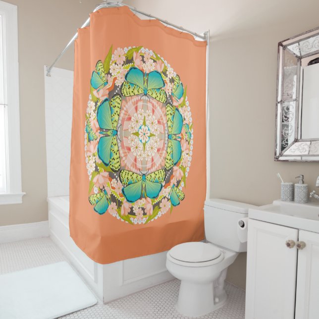 Butterfly Garden Shower Curtain (In Situ)