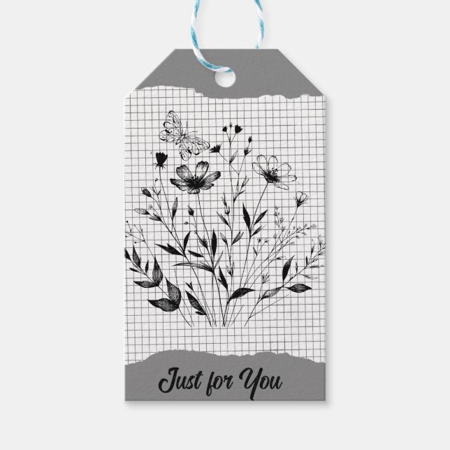  Butterfly Garden Sketches Gift Tags (Front)