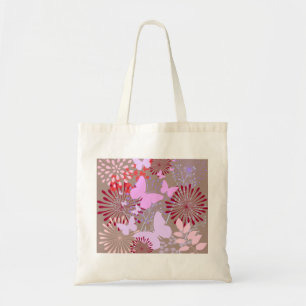 Butterfly Garden Spring Flower Design Tote Bag