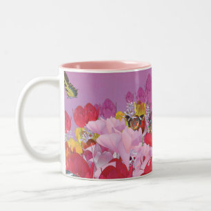 Butterfly Garden Two-Tone Coffee Mug