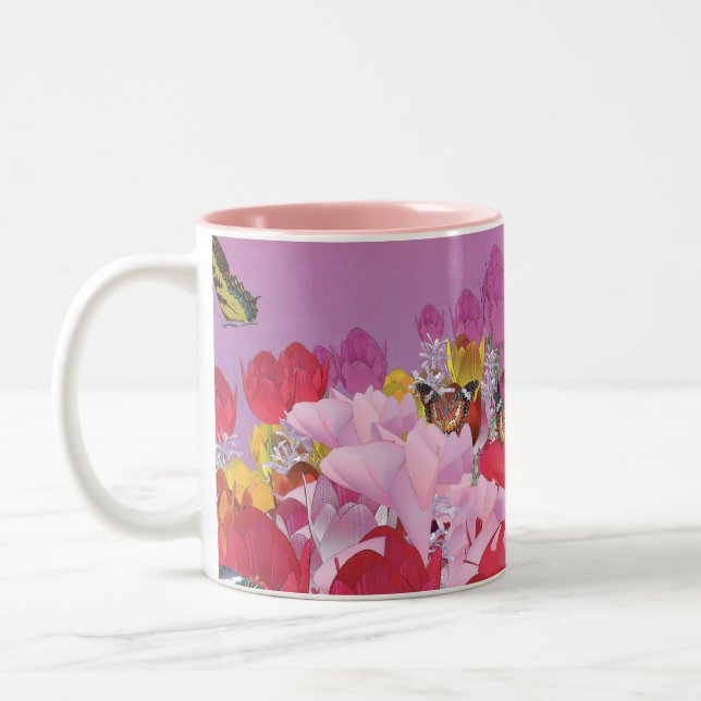 Butterfly Garden Two-Tone Coffee Mug (Left)