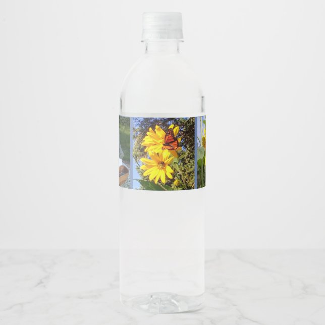 Butterfly Garden Water Bottle Label (Front)