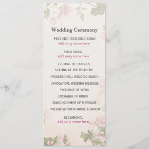 Butterfly Garden Wedding Program Programme
