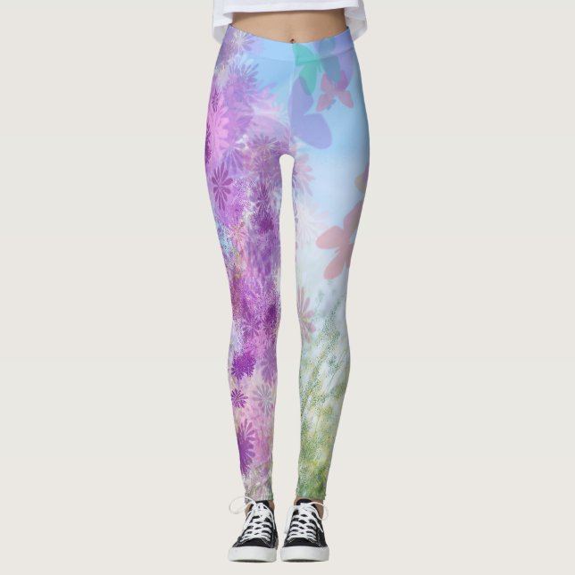Butterfly Garden Women's Leggings (Front)