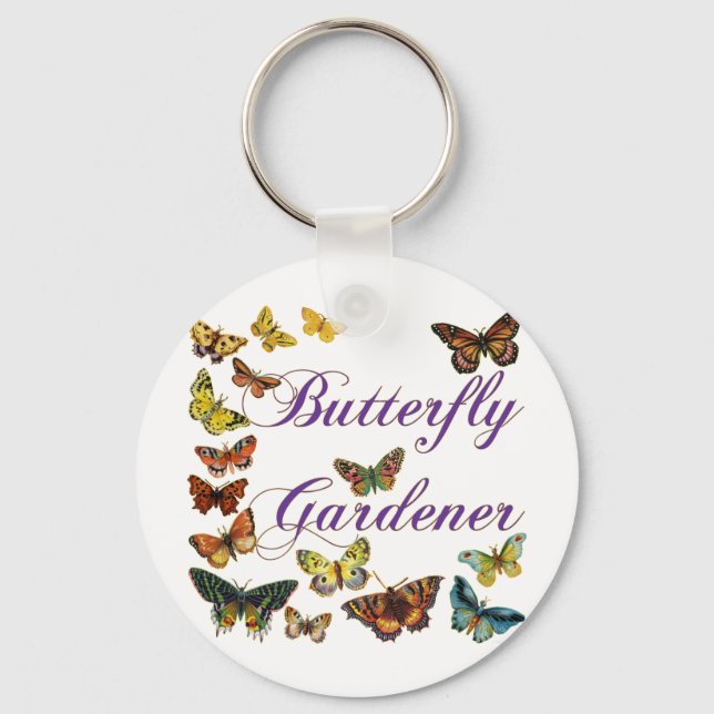 Butterfly Gardener Saying Key Ring (Front)