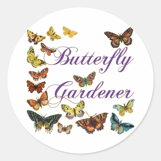 Butterfly Gardener Saying Sticker (Front)