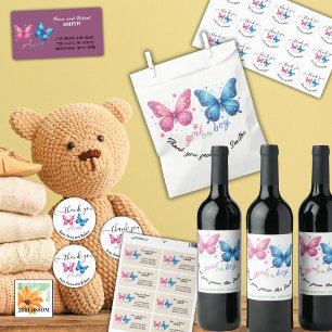 butterfly Gender Reveal Party Invitation Favour Bags