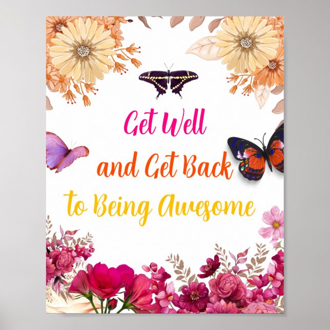 butterfly get well soon poster (Front)