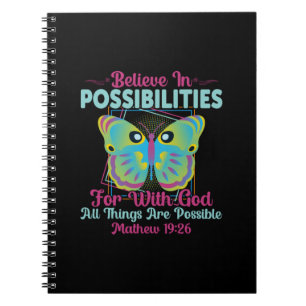 Butterfly Gift Believe In Possibilities Notebook