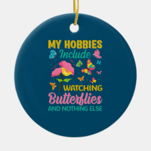 Butterfly Gift Include Watching Butterflies Ceramic Tree Decoration