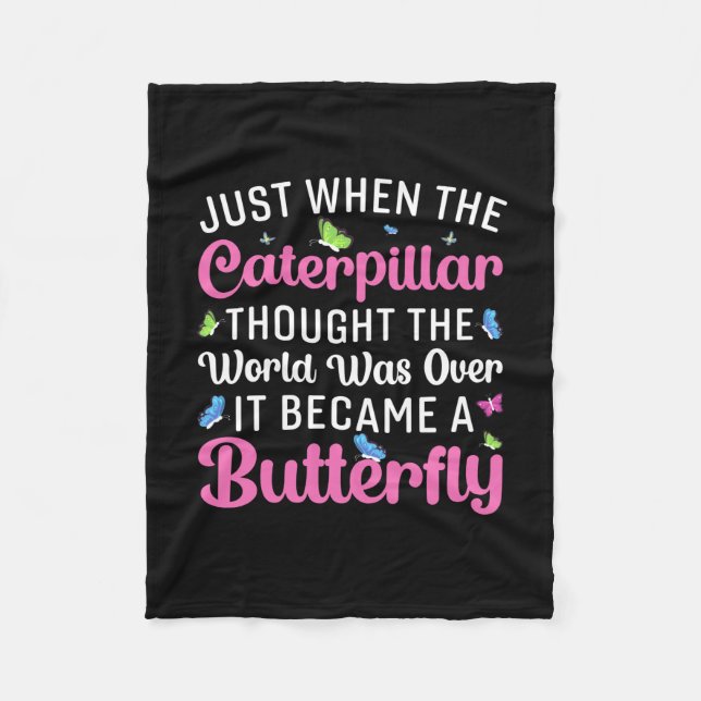 Butterfly Gift | It Became A Butterfly Fleece Blanket (Front)