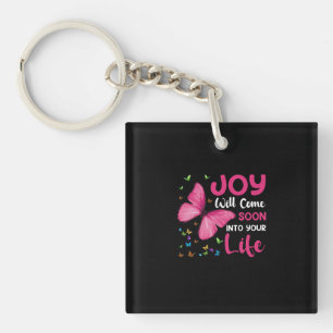 Butterfly Gift Joy Will Come Soon Key Ring