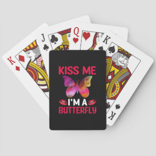 Butterfly Gift   Kiss Me I Am A Butterfly Playing Cards