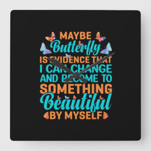 Butterfly Gift   Maybe Butterfly Square Wall Clock