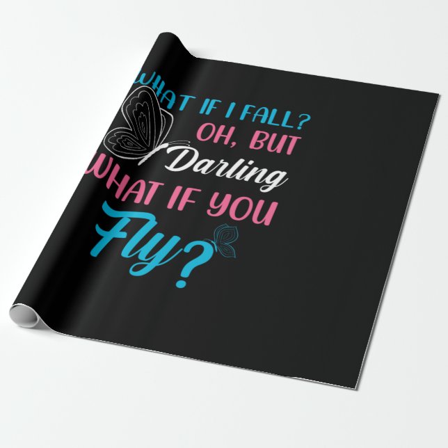 Butterfly Gift | What If You Fly Wrapping Paper (Unrolled)