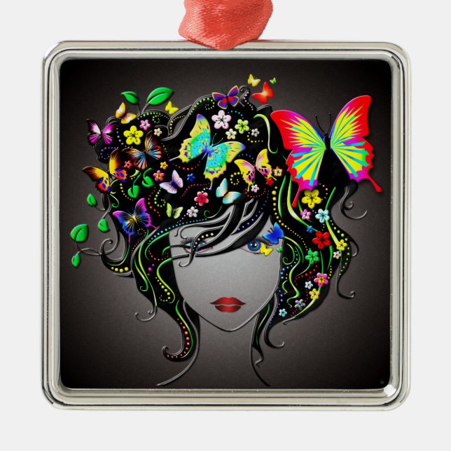 Butterfly Girl 1 Ornament (Front)