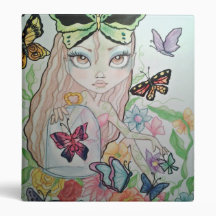 Butterfly Girl Art 3 Ring Binder