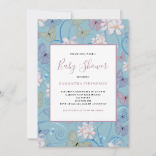 Butterfly Girl Baby Shower Invitation