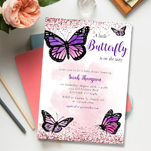 Butterfly Girl Baby Shower Invitation
