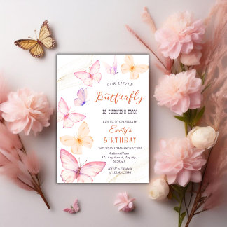 Butterfly girl Birthday Invitation