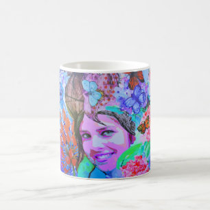 Butterfly girl coffee mug
