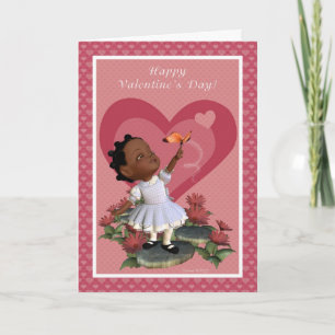 Butterfly Girl Happy Valentine's Day Card