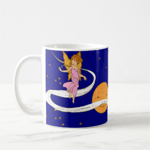 butterfly girl in space coffee mug