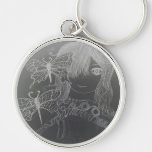 butterfly girl  key ring