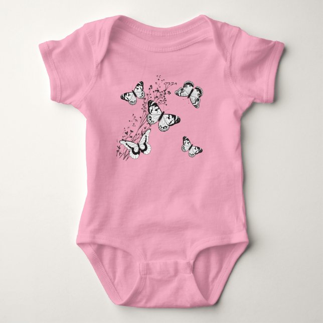 Butterfly Girl One-piece Baby Bodysuit (Front)