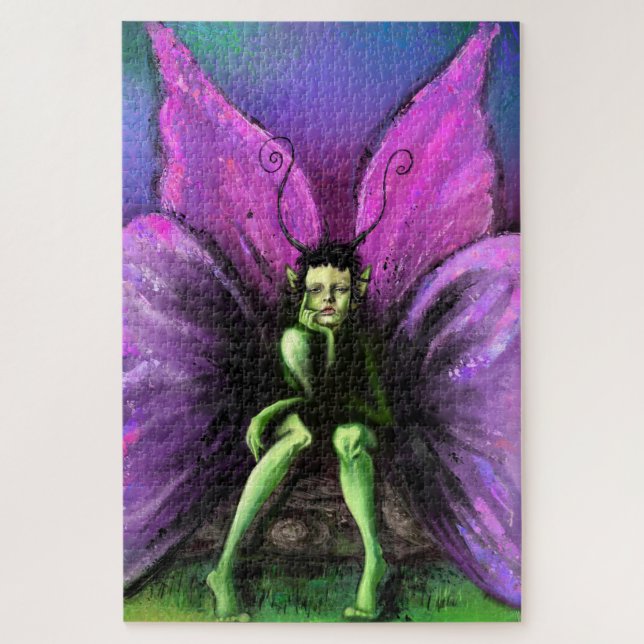 Butterfly Girl Puzzle Painting (Vertical)