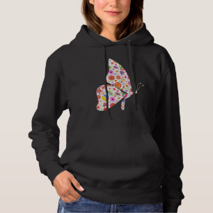 Butterfly Girl Who Loves Butterflies Cute Flower B Hoodie