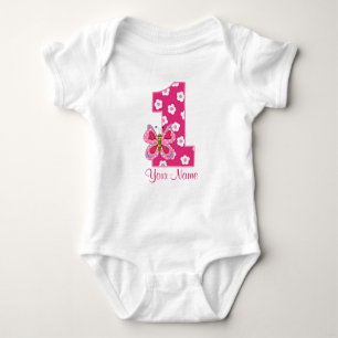 Butterfly Girls 1st Birthday Personalised Shirt