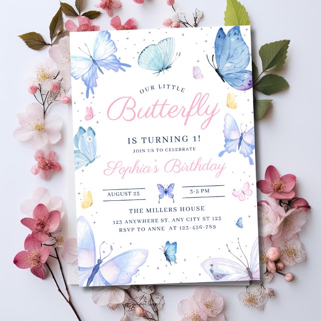 Butterfly Girls Birthday Invite, Purple Butterfly Invitation (Creator Uploaded)
