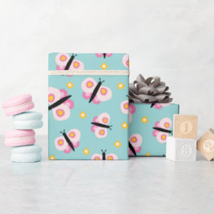 Butterfly Girls Birthday Wrapping Paper