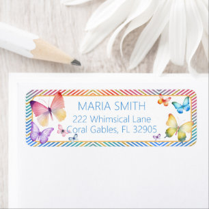 Butterfly Glitter Return Address Label