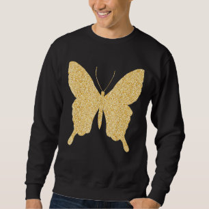 Butterfly Gold Glitter Bling Butterfly Lover Sweatshirt