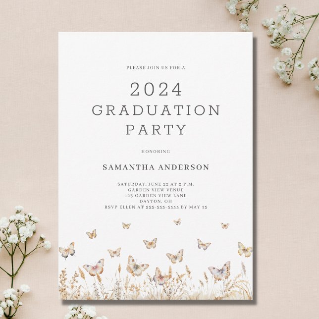 Butterfly Graduation Party  Invitation (Creator Uploaded)