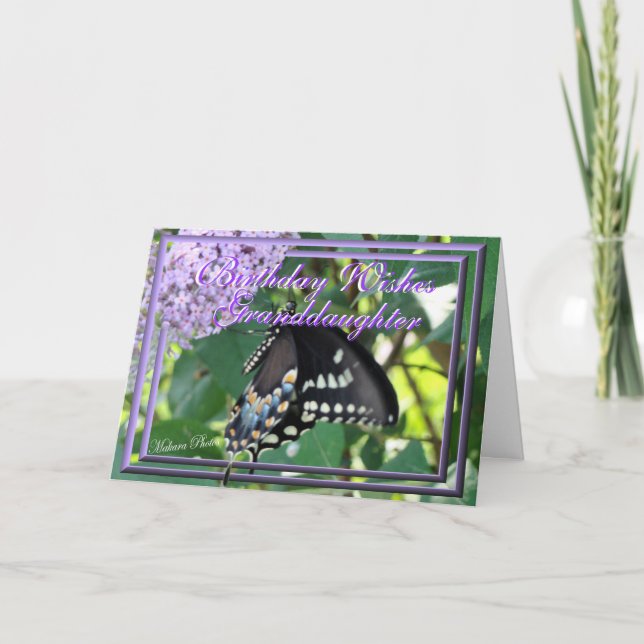 Butterfly Granddaugher card-customise Thank You Card (Front)