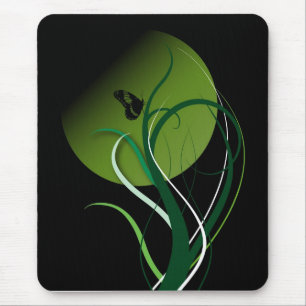 Butterfly green mouse pad