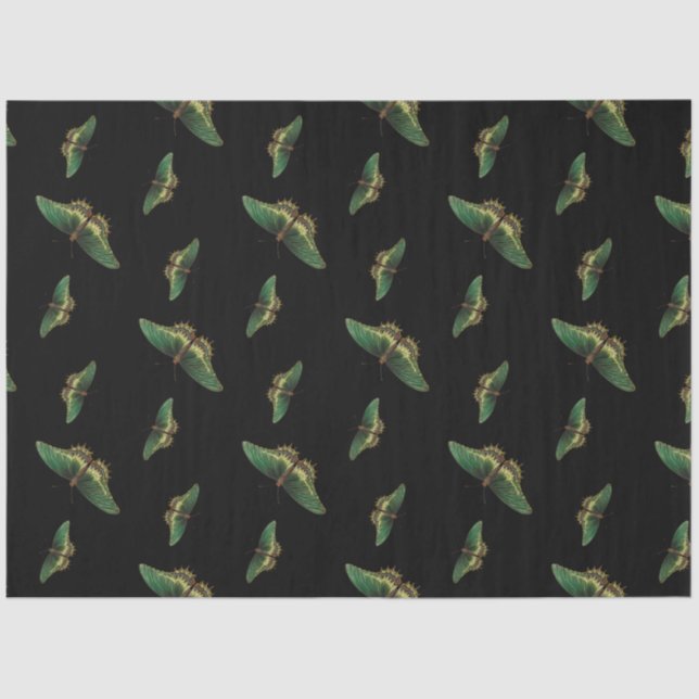 Butterfly Green Vintage Decopage  Tissue Paper (Front)