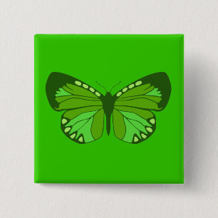 Butterfly Greens 15 Cm Square Badge