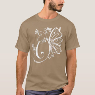 Butterfly Grunge Fairycore Aesthetic Letter C Mono T-Shirt