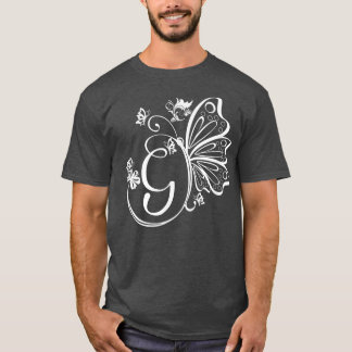 Butterfly Grunge Fairycore Aesthetic Letter G Mono T-Shirt