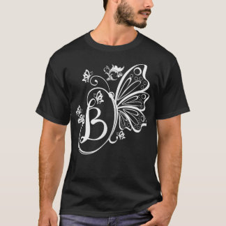 Butterfly Grunge Fairycore Esthetic Letter B Mono T-Shirt