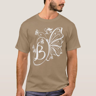 Butterfly Grunge Fairycore Esthetic Letter B Mono T-Shirt