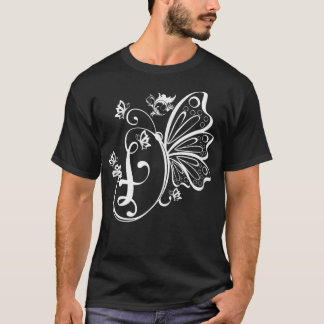 Butterfly Grunge Fairycore Esthetic Letter F Mono T-Shirt