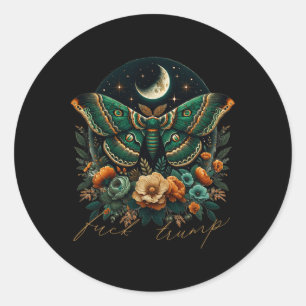 Butterfly Grunge Therian Floral Luna Cottagecore  Classic Round Sticker