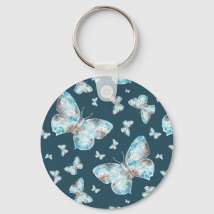 Butterfly Handprint Art Key Ring