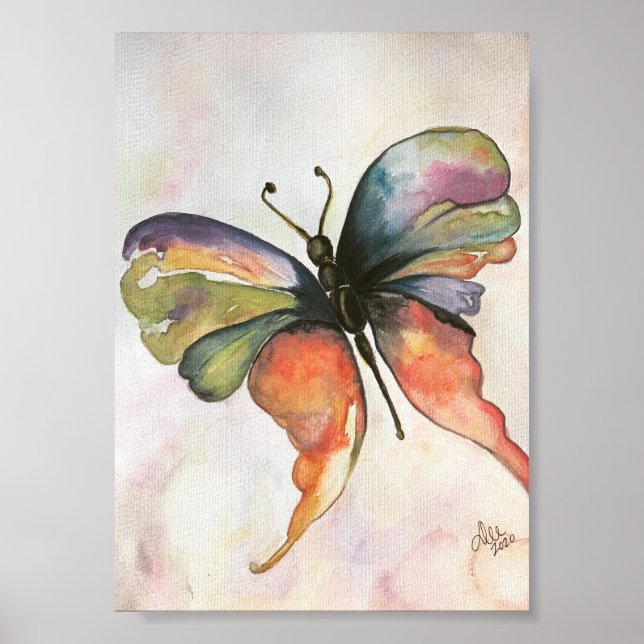 Butterfly Happiness Premium Canvas Poster (5x7) (Front)