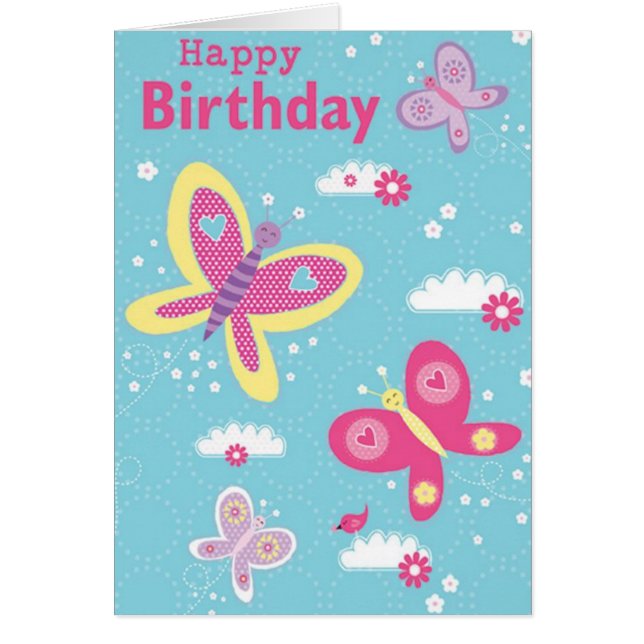 Butterfly Happy Birthday Cards (Front)